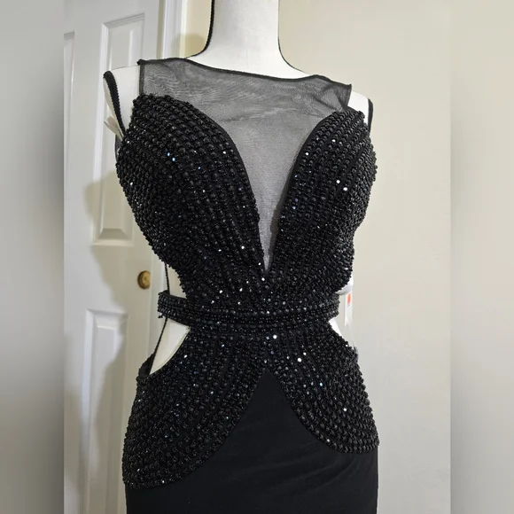 Sherri hill beaded open back gown prom dress - Picture 6 of 10